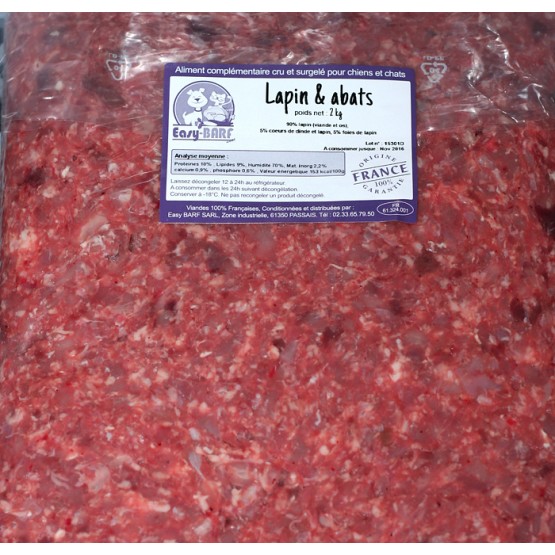 Haché lapin & abats 2kg