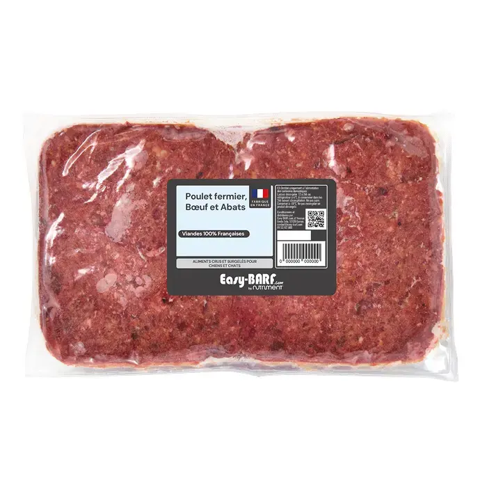 Haché poulet fermier, bœuf et abats 2kg